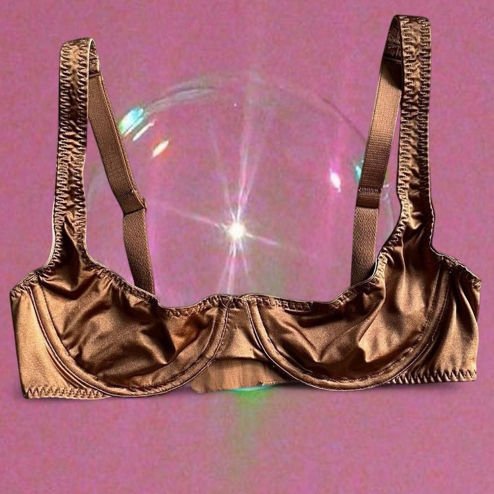 skims copper satin bra
